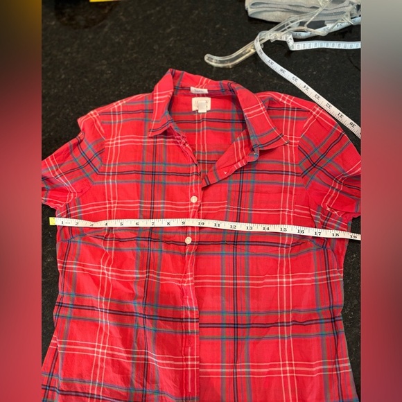 J. Crew Factory  Small Shirt Classic Button-Down Perfect Fit Multi-Color Plaid - Picture 3 of 8